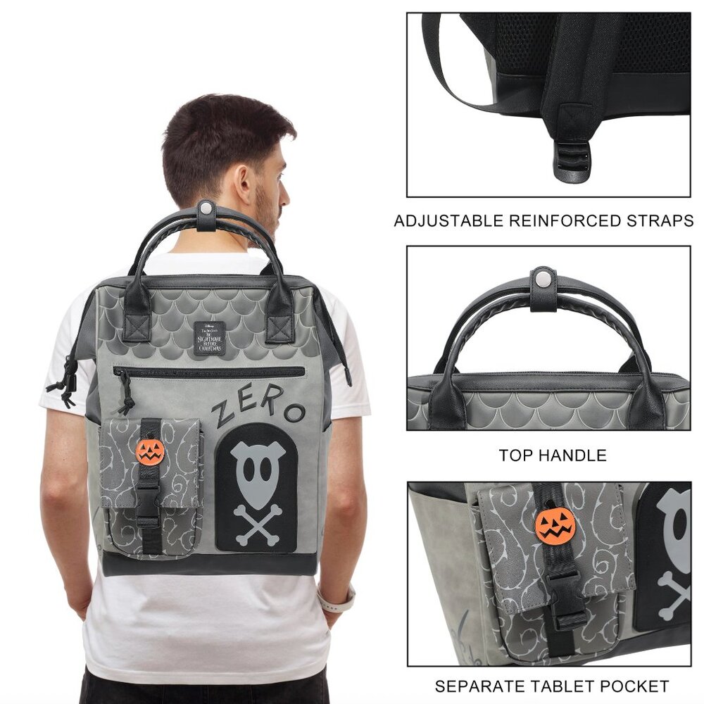 Nightmare Before Christmas Zero Dog House Backpack with Jack and Sally Keychain - Picture 7 of 9